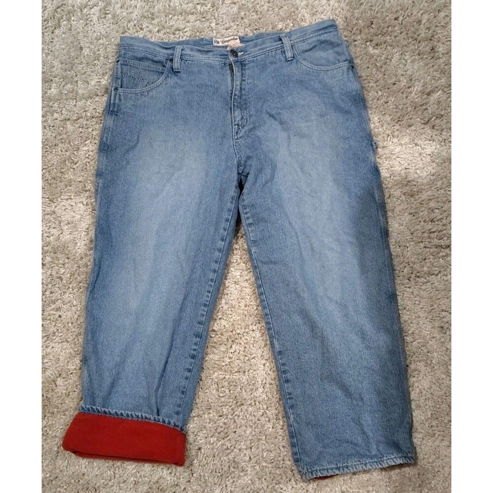 Vintage Faded Glory Fleece Lined Carpenter Pants Men Size 42 x 30 Outdoors Farm